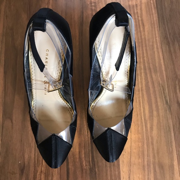 Black satin “Origami” pumps with platform US5/EU35 - Picture 5 of 13